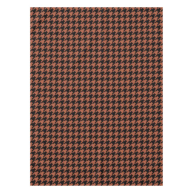 Brown Black Hahnentrittmuster Karo Tischdecke (Vorderseite)