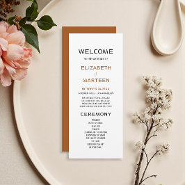 Brown Black Herbst-Hochzeitsprogramm Programm