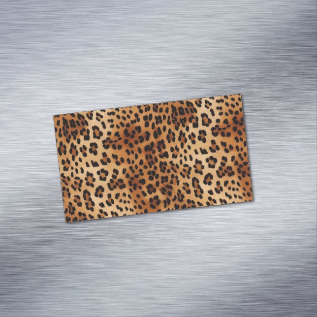 Brown Black Leopard Print Magnetische Visitenkarte (Beispiel)