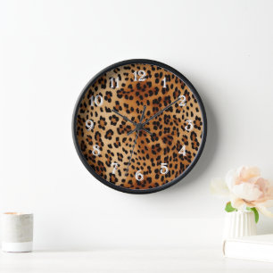Brown Black Leopard Print Uhr