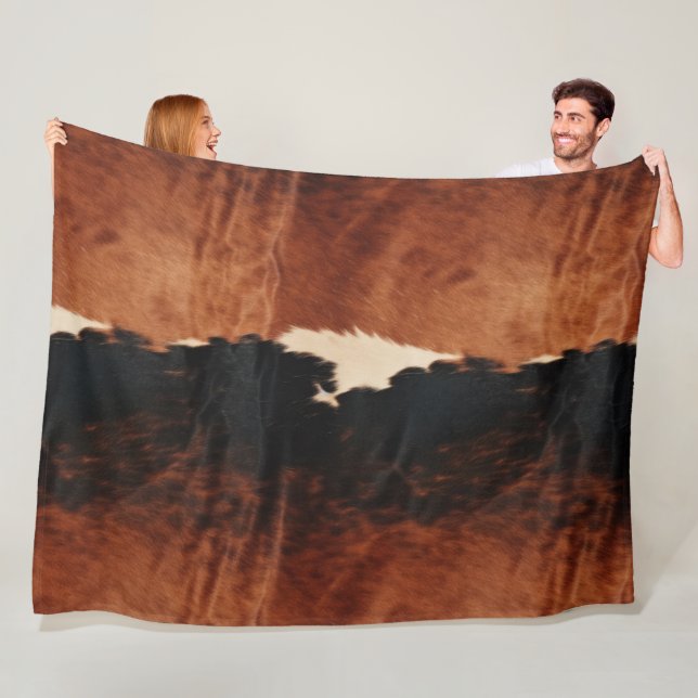 Brown Black Southwest Imitats Cowhide Fleecedecke (Beispiel)