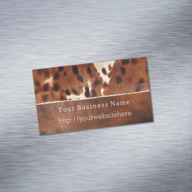 Brown Black Südwest Cowhide Magnetische Visitenkarte (Beispiel)