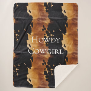 Brown Black Südwest Cowhide Sherpadecke