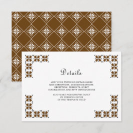 Brown Black Ukrainian Embroidery Wedding Details Begleitkarte