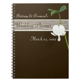 Brown Bleeding Heart Wedding Planner Notebook Notizblock