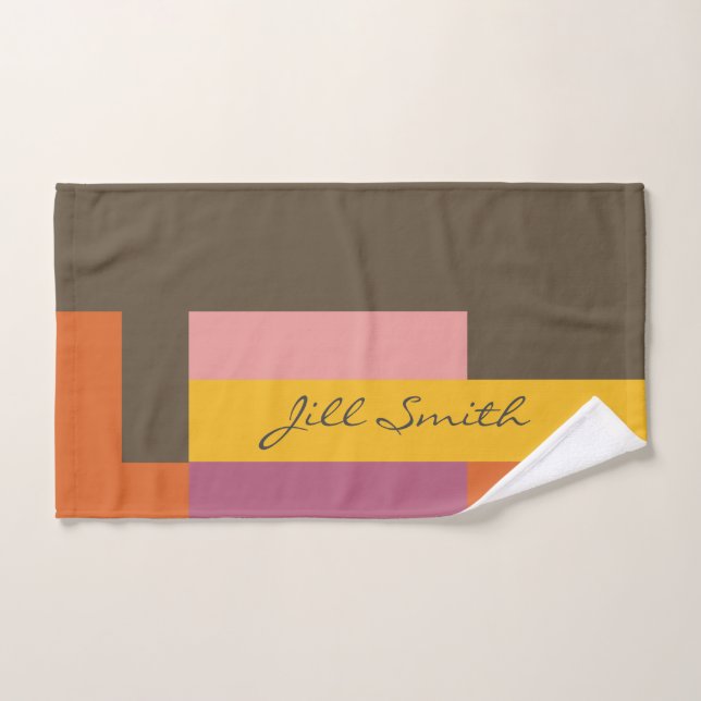 Brown bloc jaune moderne (Serviette à main)