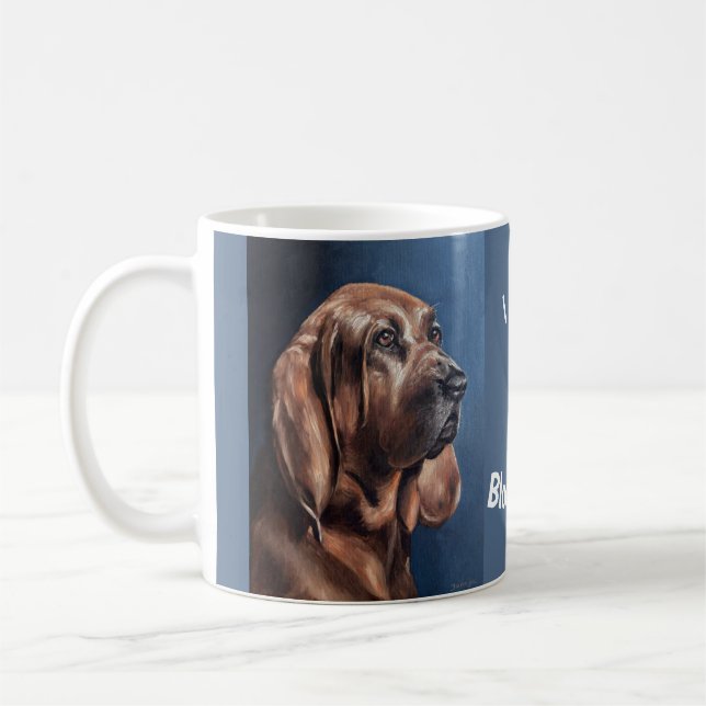 Brown Bloodhound oil painting mug Kaffeetasse (Links)