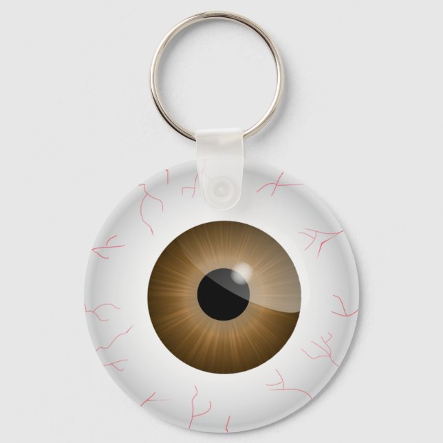 Brown Bloodshot Eyeball Schlüsselkette Schlüsselanhänger (Vorderseite)