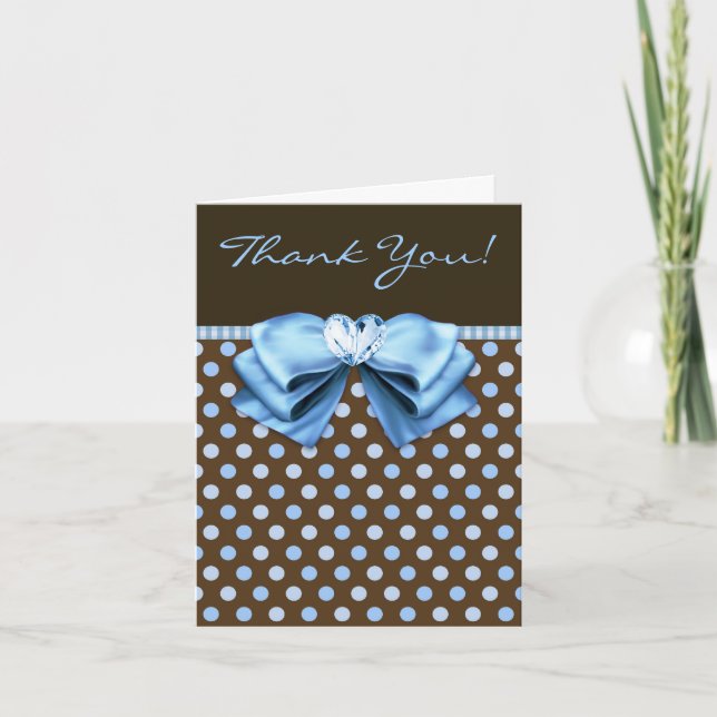 Brown Blue Baby Boy Dusche Danke, Cards Dankeskarte (Vorderseite)