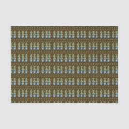 Brown Blue Chinoiserie Orange Topiary Seidenpapier