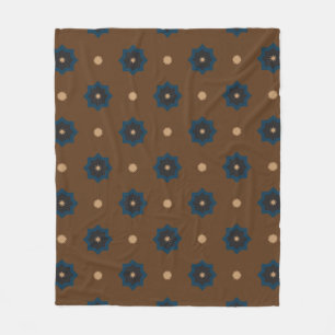 Brown Blue Rub El Hizb Muster Fleecedecke