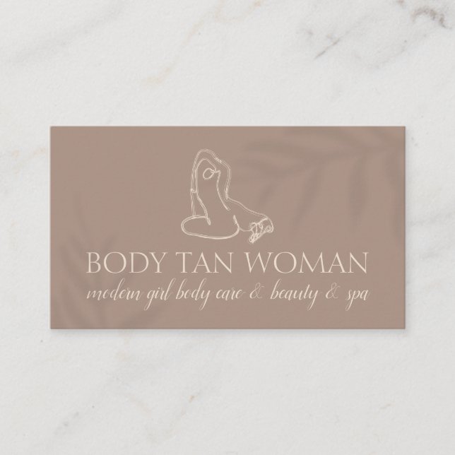 Brown Body Sculpting Wellness Kosmetik Schönheitsp Visitenkarte (Vorderseite)