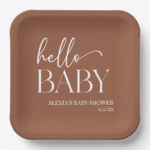 Brown Boho Bohemisch Hello Baby Dusche