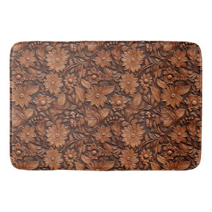 Brown Boho Floral Badematte