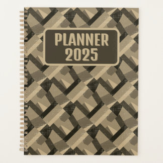 Brown Boho Geometric Abstrac Customizable Planer