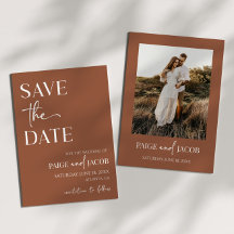 Brown Boho Minimal Wedding Save The Date