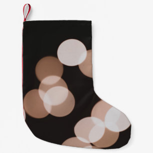 Brown bokeh lights kleiner weihnachtsstrumpf
