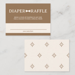 Brown Bow Krawatte Diaper Raffle Begleitkarte
