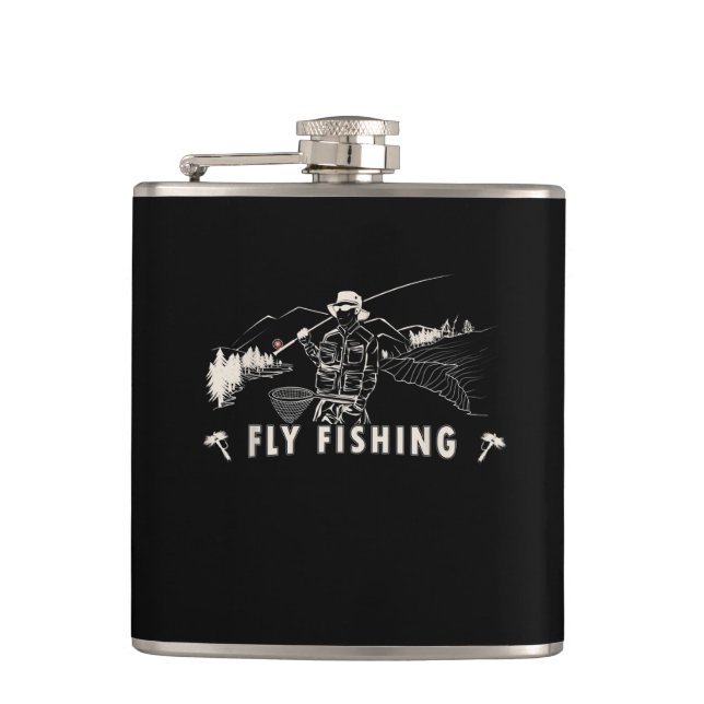 Brown Brook Foreut Fly Geschenk Fischer Flachmann (Vorderseite)