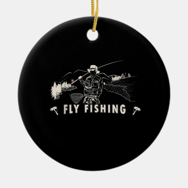 Brown Brook Foreut Fly Geschenk Fischer Keramik Ornament (Vorne)