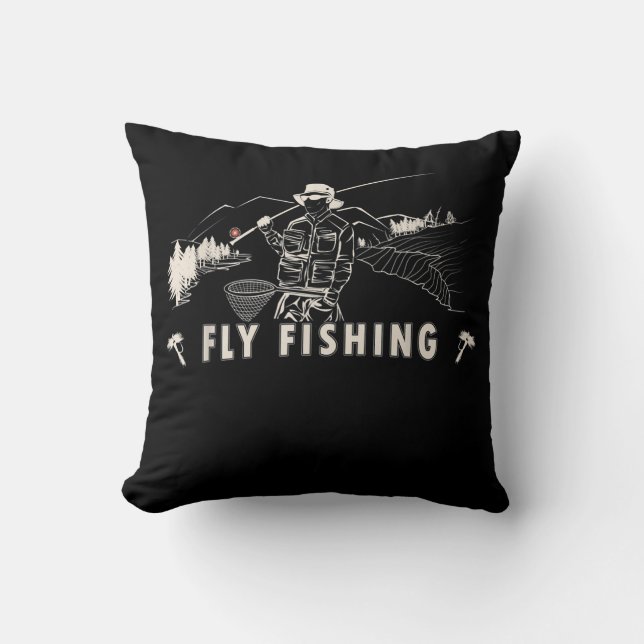 Brown Brook Foreut Fly Geschenk Fischer Kissen (Vorderseite)