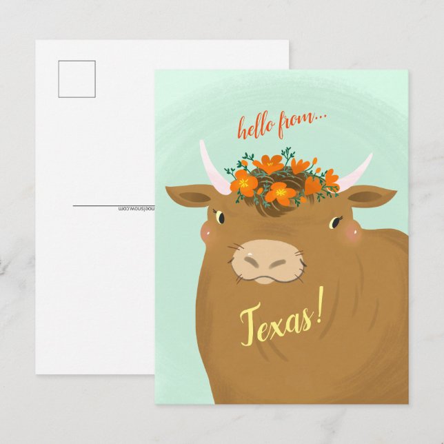 Brown Bull Customizing Staat Postcard Postkarte (Vorne/Hinten)