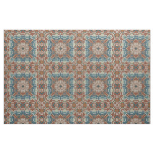 Brown Burnt Orange Taupe Blue Aquamarine Ethnic Lo Stoff