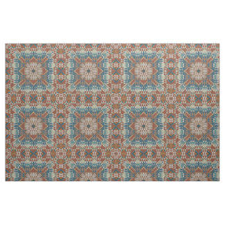 Brown Burnt Orange Taupe Blue Aquamarine Ethnic Lo Stoff