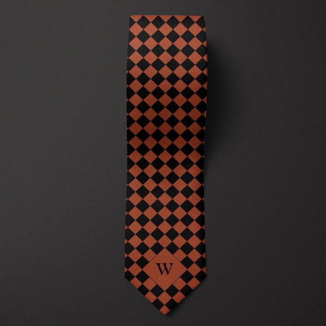Brown Business Checkered Monogram Krawatte (Von Creator hochgeladen)