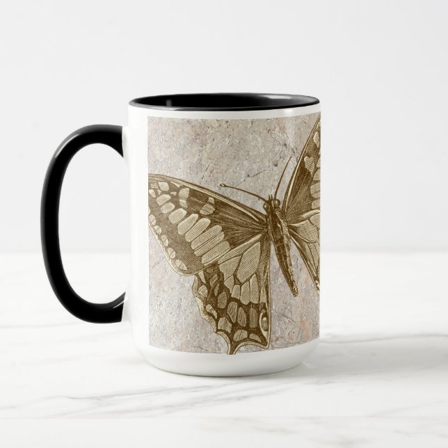 Brown Butterfly Marble Tasse (Links)