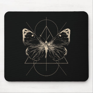 Brown Butterfly Tattoo Fairycore Dark Grunge Y2k A Mousepad