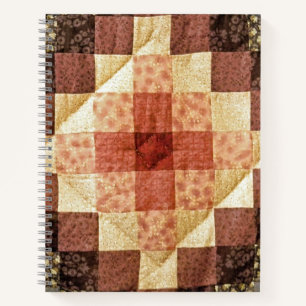 Brown Calico Patchwork Quilt Notizbuch