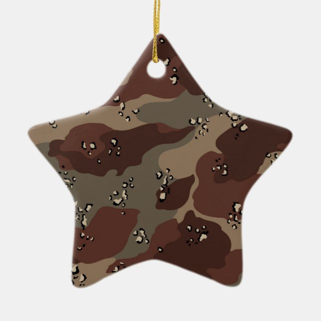 Brown-Camouflage Keramik Ornament (Vorne)