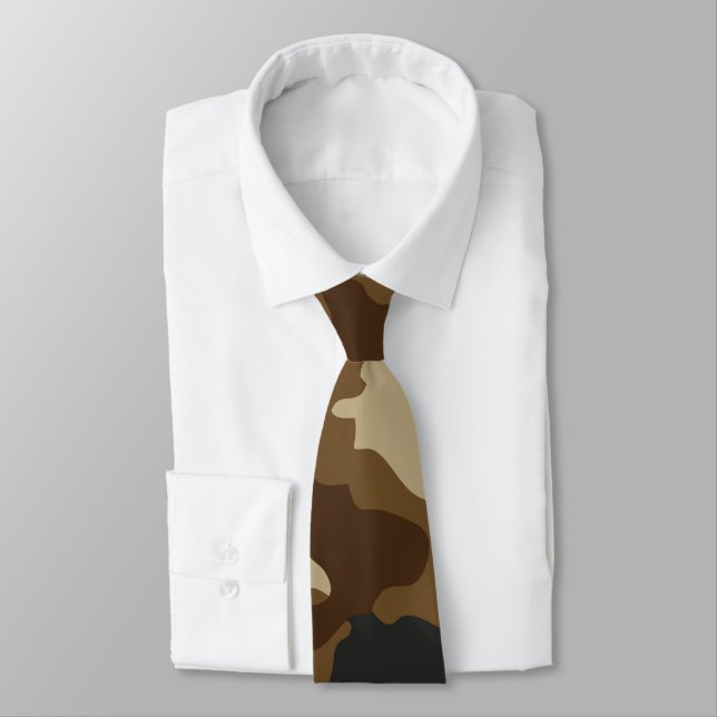 Brown Camouflage Neck Tie Krawatte (Gebunden)