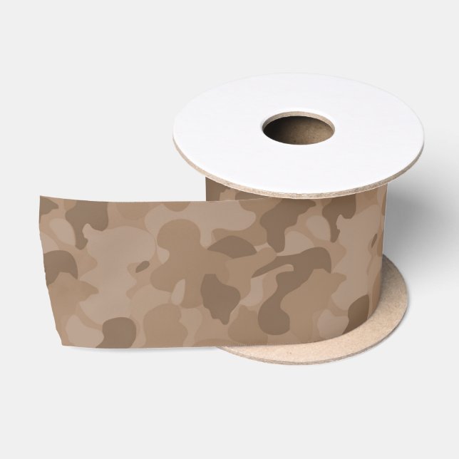 Brown Camouflage Satinband (Spule)