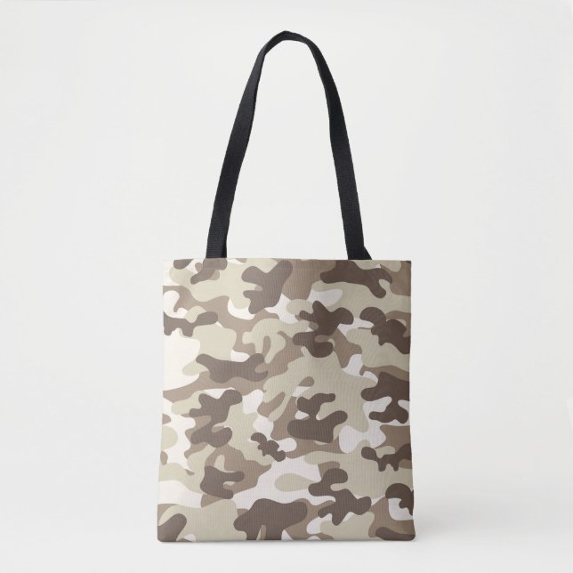Brown Camouflage Tote Bag Tasche (Vorderseite)