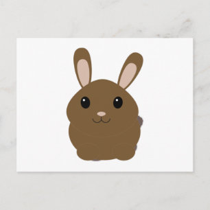 Brown Cartoon Bunny Feiertagspostkarte