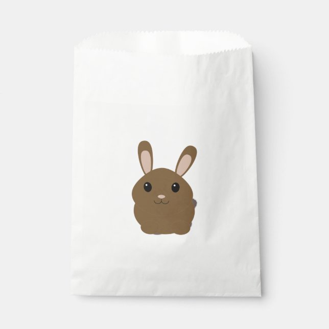 Brown Cartoon Bunny Geschenktütchen (Vorderseite)