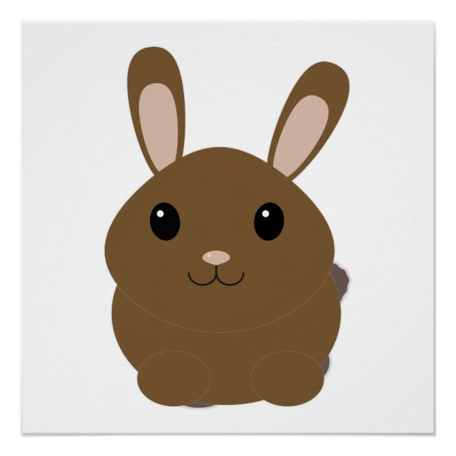 Brown Cartoon Bunny Poster (Vorderseite)