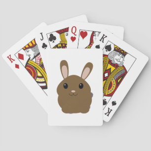 Brown Cartoon Bunny Spielkarten