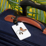 Brown Cartoon Dog Skipping Jump Rope Gepäckanhänger<br><div class="desc">Make your bags stand out at the airport with these energetic skipping dog luggage tags. The design features a cheerful brown cartoon puppy jumping rope, ensuring your suitcase is easy to spot on the carousel. Perfect for travelers who love animals and fitness, these durable tags add a whimsical and humorous...</div>
