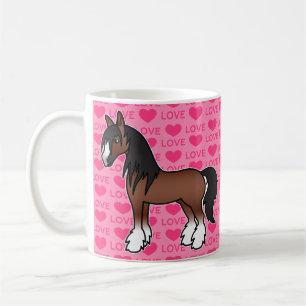 Brown Cartoon Sinti und Roma Vanner Shire Clydesda Kaffeetasse