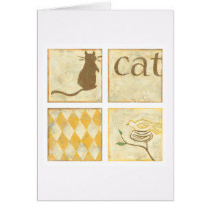 Brown Cat and Yellow Bird by Chariklia Zarria