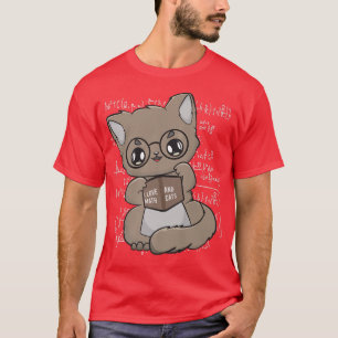 Brown Cat I Liebe Mathe and Cats Feline Mathematic T-Shirt