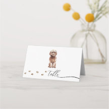 Brown Cavapoo Welpe Dog Besitzer Hochzeitszitabell