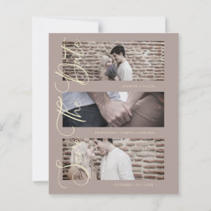 Brown Cheap Trendy Modern 3 Wedding Fotos Collage