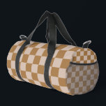 Brown Checkerboard Duffle Bag<br><div class="desc">Brown Checkerboard</div>