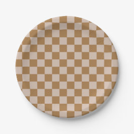 Brown Checkerboard Pappteller