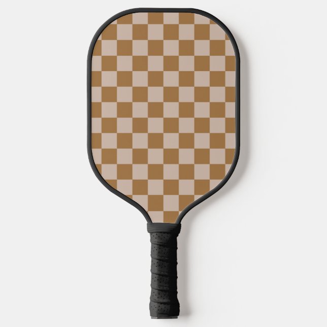 Brown Checkerboard Pickleball Schläger (Vorderseite)