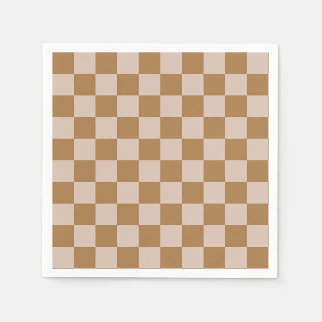 Brown Checkerboard Serviette (Vorderseite)